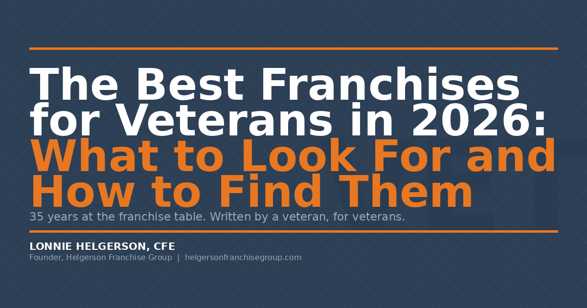 best franchises for veterans 2026 Lonnie Helgerson CFE
